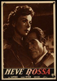8y668 ON DANGEROUS GROUND Italian 13x18 pbusta '53 Nicholas Ray, Robert Ryan & Ida Lupino!