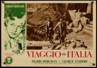 8y673 STRANGERS Italian 13x18 pbusta '53 border art of Ingrid Bergman, Roberto Rossellini!