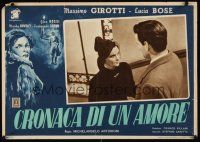 8y672 STORY OF A LOVE AFFAIR Italian 13x18 pbusta '50 Antonioni's Cronaca di un amore, Lucia Bose!