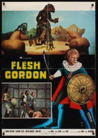 8y609 FLESH GORDON Italian lrg pbusta '74 sexy sci-fi spoof, wacky erotic super hero!!