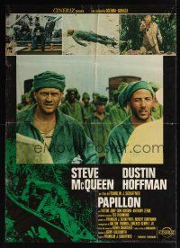 8y616 PAPILLON Italian lrg pbusta '73 prisoners Steve McQueen & Dustin Hoffman!