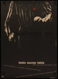 8y114 END OF OUR WORLD Polish 23x33 '64 Jan Adamski, cool Holdanowicz artwork of prisoner!