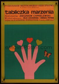 8y133 TABLICZKA MARZENIA Polish 23x33 '68 Zbigniew Chnielewski, Flisak art of butterfly hand!