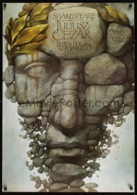 8y167 JULIUSZ CEZAR stage play Polish 27x38 '94 Wieslaw Walkuski art of stone face!