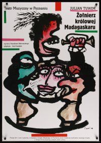 8y198 ZOLNIERZ KROLOWEJ MADAGASKARU commercial Polish 27x38 '64 Jan Lenica art!