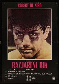 8y790 RAGING BULL Yugoslavian '81 Martin Scorsese, classic close up boxing image of Robert De Niro