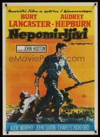 8y798 UNFORGIVEN Yugoslavian '60 Burt Lancaster, Audrey Hepburn, directed by John Huston!