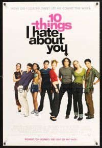 8z009 10 THINGS I HATE ABOUT YOU DS 1sh '99 Julia Stiles, Heath Ledger, modern Taming of the Shrew!