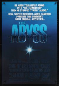 8z016 ABYSS 1sh '89 directed by James Cameron, Ed Harris, Mary Elizabeth Mastrantonio!