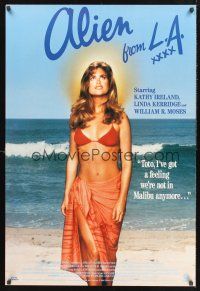 8z025 ALIEN FROM LA video 1sh '88 sexy Kathy Ireland in bikini on beach, sci-fi!
