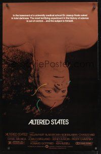 8z003 ALTERED STATES foil 1sh '80 William Hurt, Paddy Chayefsky, Ken Russell, sci-fi horror!