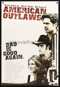 8z030 AMERICAN OUTLAWS DS 1sh '01 Colin Farrell, Scott Caan, Ali Larter in western action!