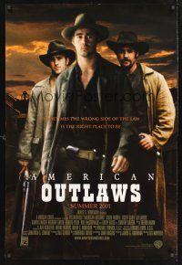 8z029 AMERICAN OUTLAWS advance DS 1sh '01 Colin Farrell, Scott Caan in western action!