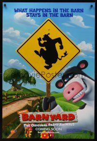 8z057 BARNYARD advance DS 1sh '06 Kevin James & Courteney Cox, Nickelodeon farm animals!