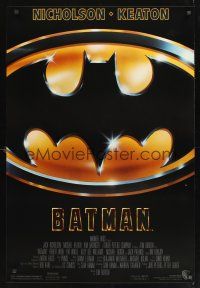 8z067 BATMAN 1sh '89 Michael Keaton, Jack Nicholson, directed by Tim Burton!