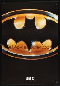 8z068 BATMAN matte teaser 1sh '89 Michael Keaton, Jack Nicholson, directed by Tim Burton!