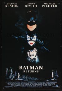 8z076 BATMAN RETURNS 1sh '92 Michael Keaton, Danny DeVito, Michelle Pfeiffer, Tim Burton!