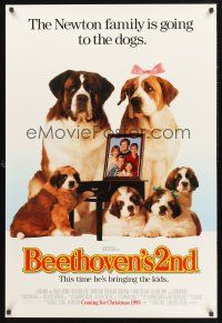8z093 BEETHOVEN'S 2ND advance 1sh '93 Charles Grodin, The Newton family is going to the dogs!