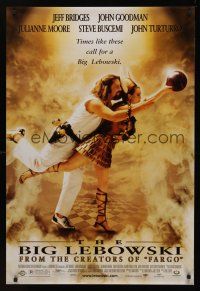 8z108 BIG LEBOWSKI 1sh '98 Coen Brothers cult classic, Jeff Bridges bowling w/Julianne Moore!