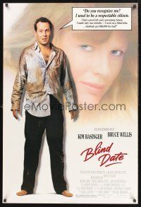 8z130 BLIND DATE 1sh '87 sexy Kim Basinger, down-on-his-luck Bruce Willis, John Larroquette