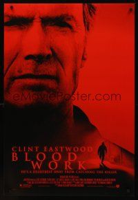 8z136 BLOOD WORK DS 1sh '02 super close image of star and director Clint Eastwood!