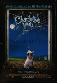 8z223 CHARLOTTE'S WEB advance DS 1sh '06 Dakota Fanning, great image of classic pig!