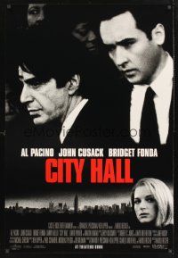 8z235 CITY HALL advance 1sh '96 cool b&w images of Al Pacino, John Cusack & sexy Bridget Fonda!