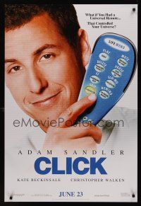 8z240 CLICK teaser DS 1sh '06 Kate Beckinsale, huge headshot of Adam Sandler w/remote!