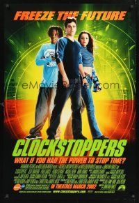 8z242 CLOCKSTOPPERS advance 1sh '01 Jesse Bradford, directed by Jonathan Frakes, freeze the future!