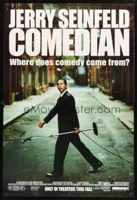 8z253 COMEDIAN advance 1sh '02 great image of Jerry Seinfeld walking across street with microphone!