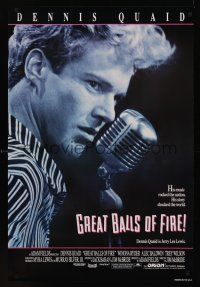 8z497 GREAT BALLS OF FIRE int'l 1sh '89 Dennis Quaid as rock 'n' roll star Jerry Lee Lewis!
