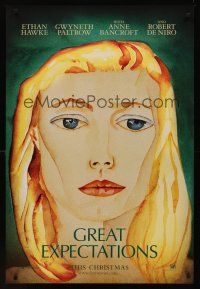 8z498 GREAT EXPECTATIONS style A teaser DS 1sh '98 close-up artwork of Gwyneth Paltrow, Dickens!