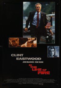 8z535 IN THE LINE OF FIRE int'l DS 1sh '93 Petersen, Clint Eastwood as Secret Service bodyguard!
