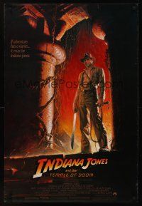 8z540 INDIANA JONES & THE TEMPLE OF DOOM 1sh '84 full-length art of Harrison Ford by Bruce Wolfe!