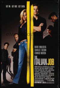 8z549 ITALIAN JOB advance DS 1sh '03 Mark Wahlberg, sexy full-length Charlize Theron!