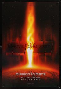 8z602 MISSION TO MARS teaser DS 1sh '00 Brian De Palma, Gary Sinise, Tim Robbins, Don Cheadle!