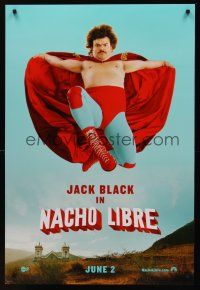 8z619 NACHO LIBRE teaser DS 1sh '06 wacky image of Mexican luchador wrestler Jack Black!