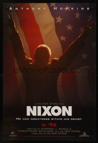 8z632 NIXON advance DS 1sh '95 Anthony Hopkins as Richard Nixon, directed by Oliver Stone!