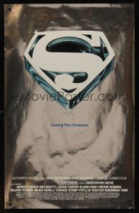 8z001 SUPERMAN foil advance 1sh '78 comic book hero Christopher Reeve, Gene Hackman!