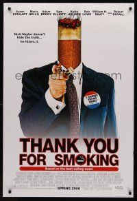 8z734 THANK YOU FOR SMOKING advance DS 1sh '05 great Candidate spoof image of cigarette butt-head!