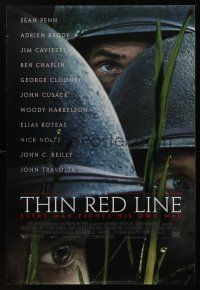 8z735 THIN RED LINE style A int'l DS 1sh '98 Sean Penn, Adrien Brody & George Clooney in WWII