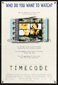 8z743 TIMECODE DS 1sh '00 Mike Figgis, Salma Hayek, Stellan Skarsgard!