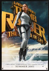 8z747 TOMB RAIDER THE CRADLE OF LIFE teaser DS 1sh '03 sexy Angelina Jolie in spandex!