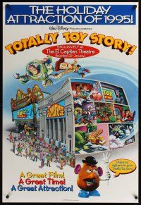 8z750 TOTALLY TOY STORY DS 1sh '95 cool artwork of Toy Story funhouse!