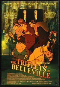 8z758 TRIPLETS OF BELLEVILLE DS 1sh '03 Les Triplettes de Bellville, great cartoon art!
