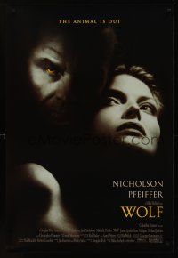 8z795 WOLF int'l DS 1sh '94 werewolf Jack Nicholson, sexy Michelle Pfeiffer!