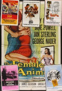 9a006 LOT OF 15 FOLDED ONE-SHEETS lot '58 - '82 Female Animal, Drum, Dirty Dingus Magee + more!