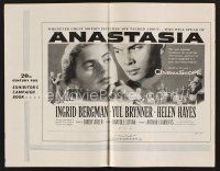 9a248 ANASTASIA pressbook '56 great romantic close up of Ingrid Bergman & Yul Brynner!