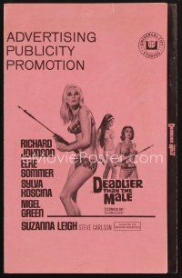 9a266 DEADLIER THAN THE MALE pressbook '67 sexy Elke Sommer, Sylva Koscina & Suzanna Leigh!