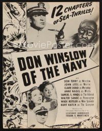 9a270 DON WINSLOW OF THE NAVY pressbook R52 Universal serial, 12 chapters of sea thrills!